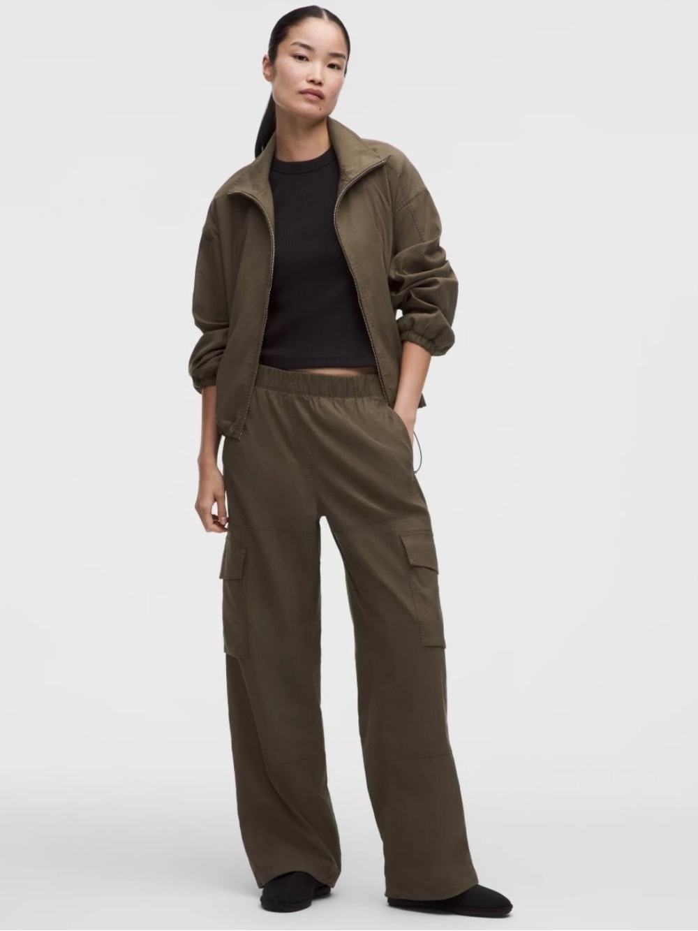 lululemon athletica Lululinen Olive Wide-Leg Cargo Joggers